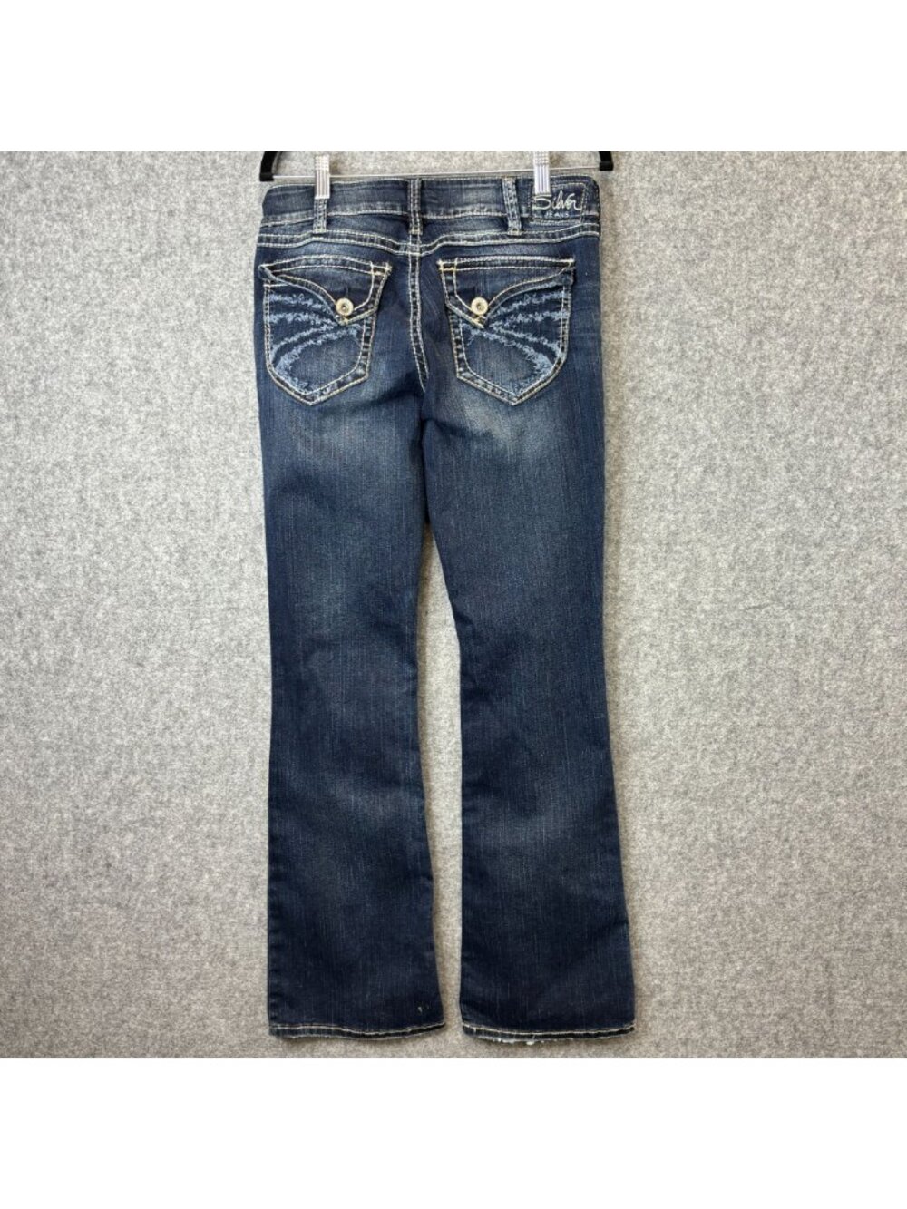 Silver Suki Womens 30 x 32 Jeans Bootcut Dark Wash Contrast Stitching Blue Denim - Picture 5 of 13